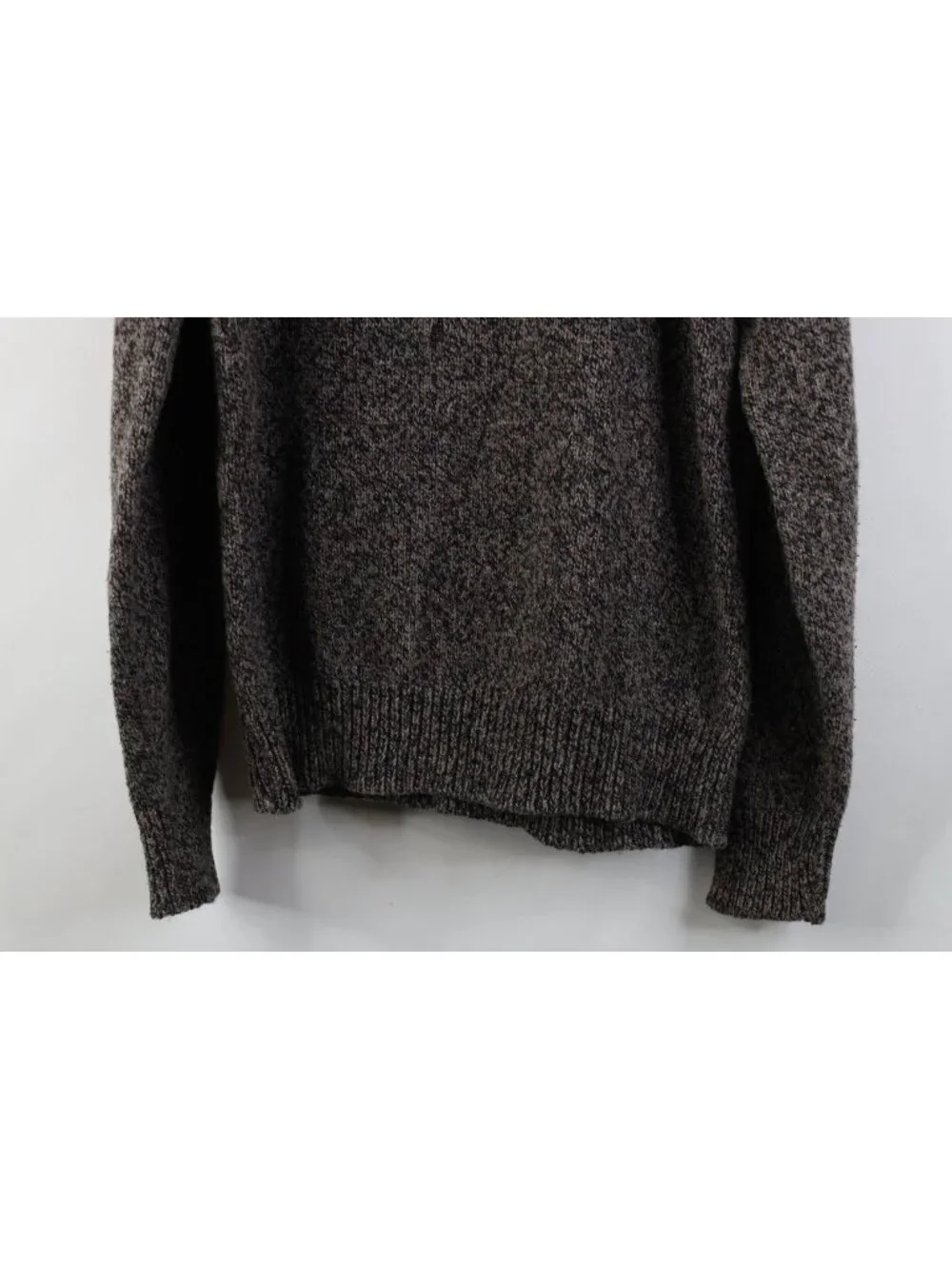 Vintage 90s Streetwear Mens Medium Blank Wool Blend Knit Henley Sweater USA